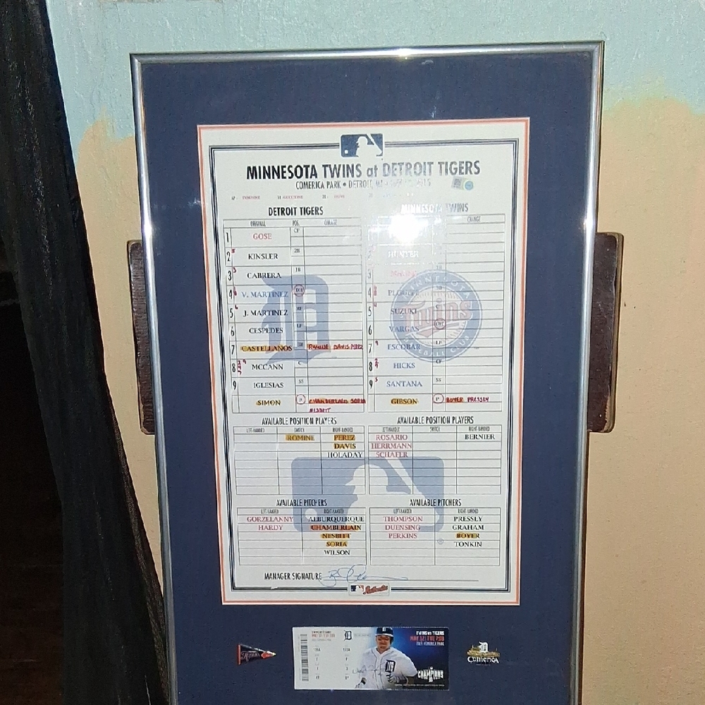 Detroit Tigers vs Twins Framed Collectible